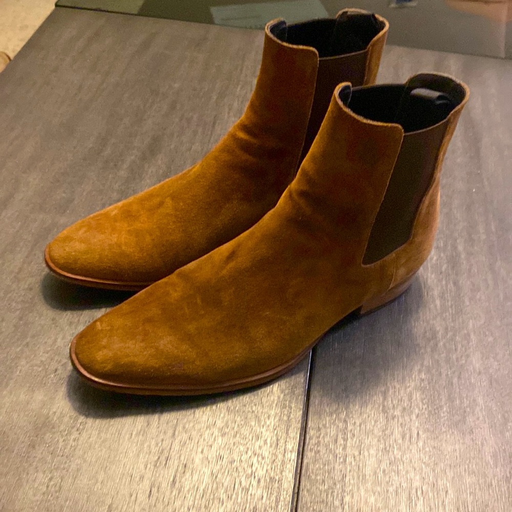 Brown Suede Chelsea Boots by To Boot New York